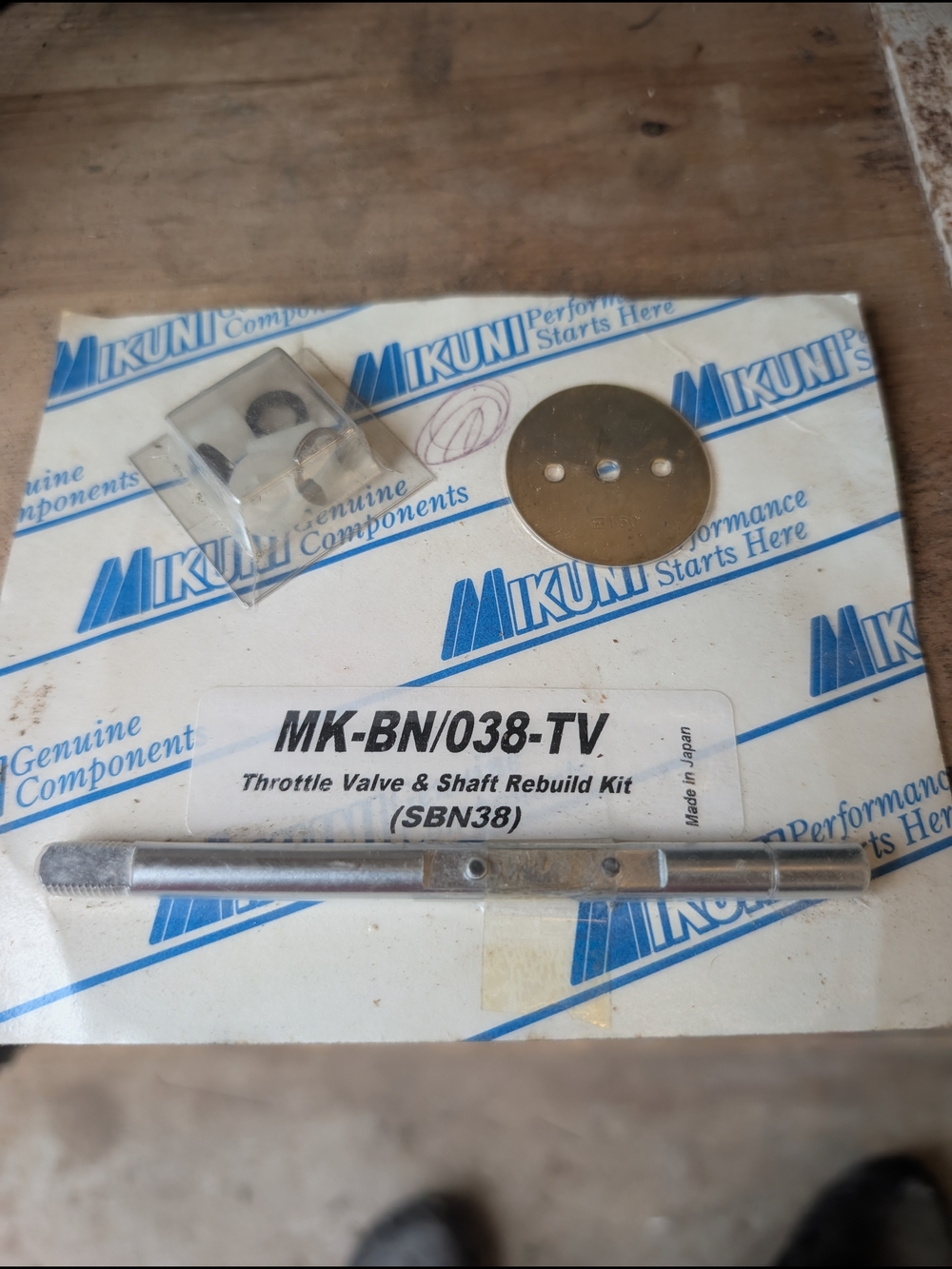 Mikuni MK-BN/038-TV Throttle Valve & Shaft Rebuild Kit - Silver